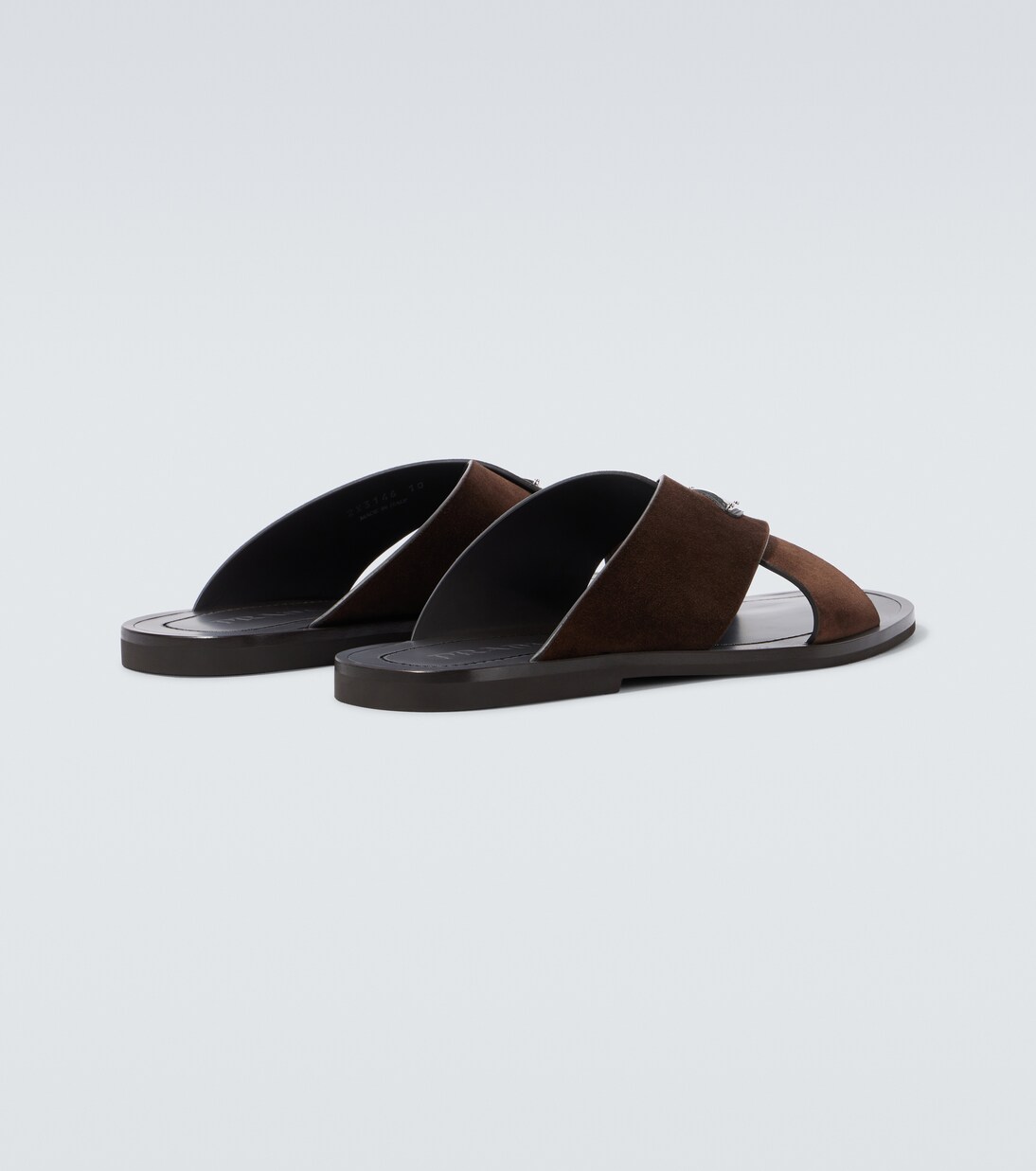 صندل من الجلد السويدي والجلد بلوغو | Prada