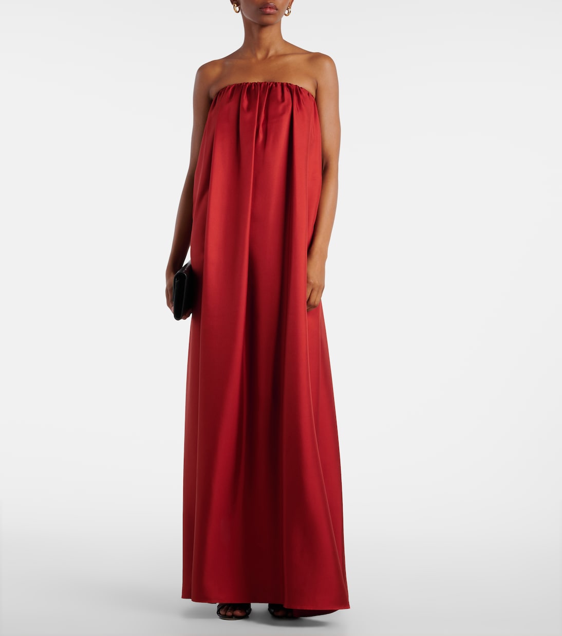 Edda pleated strapless silk gown | Max Mara