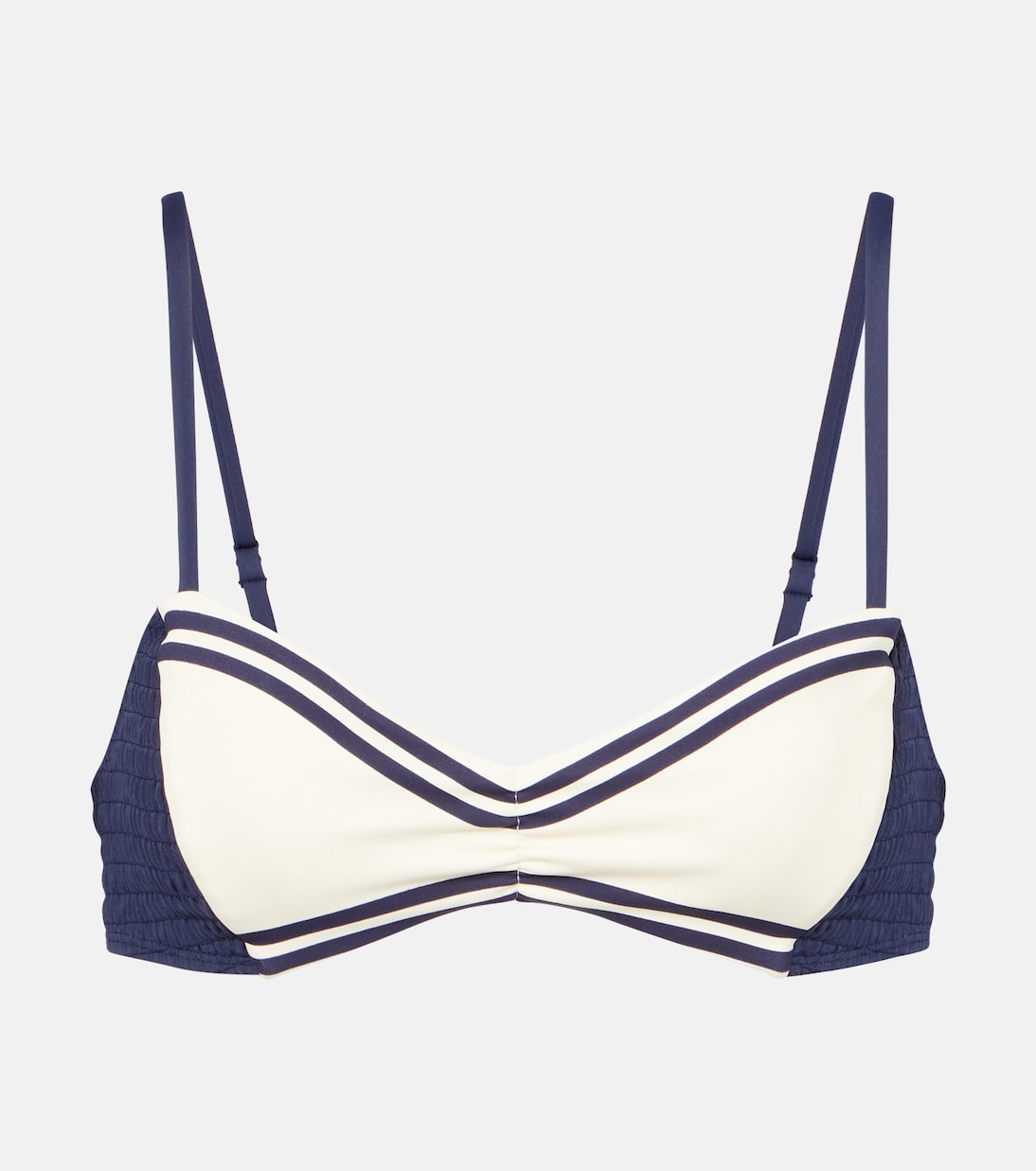 Marine smocked bikini top | Alémais