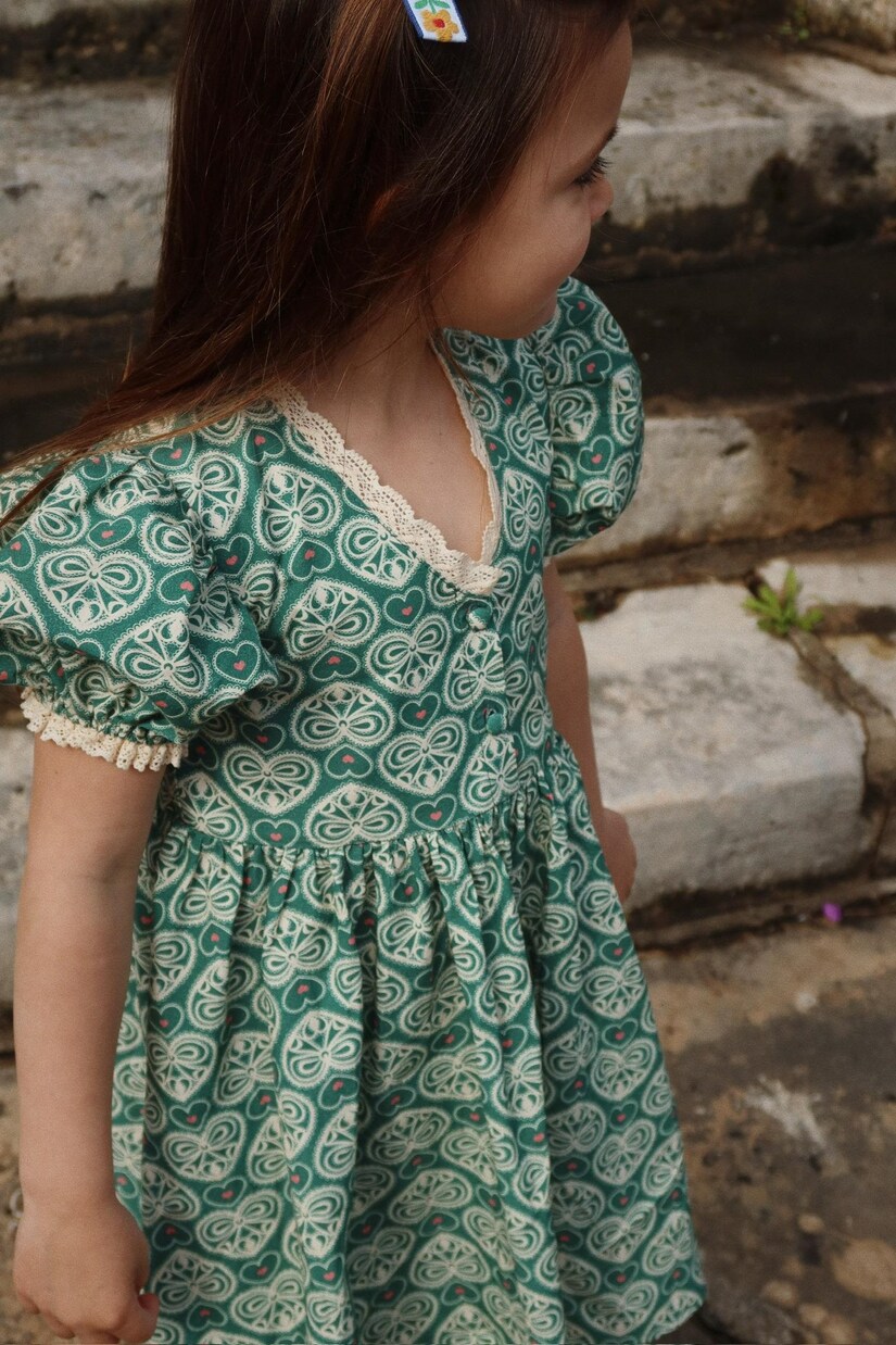 Robe imprimée Cœur en coton | Konges Sløjd