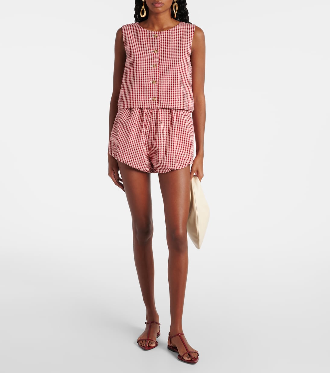 Aurelia gingham cotton shorts | Posse