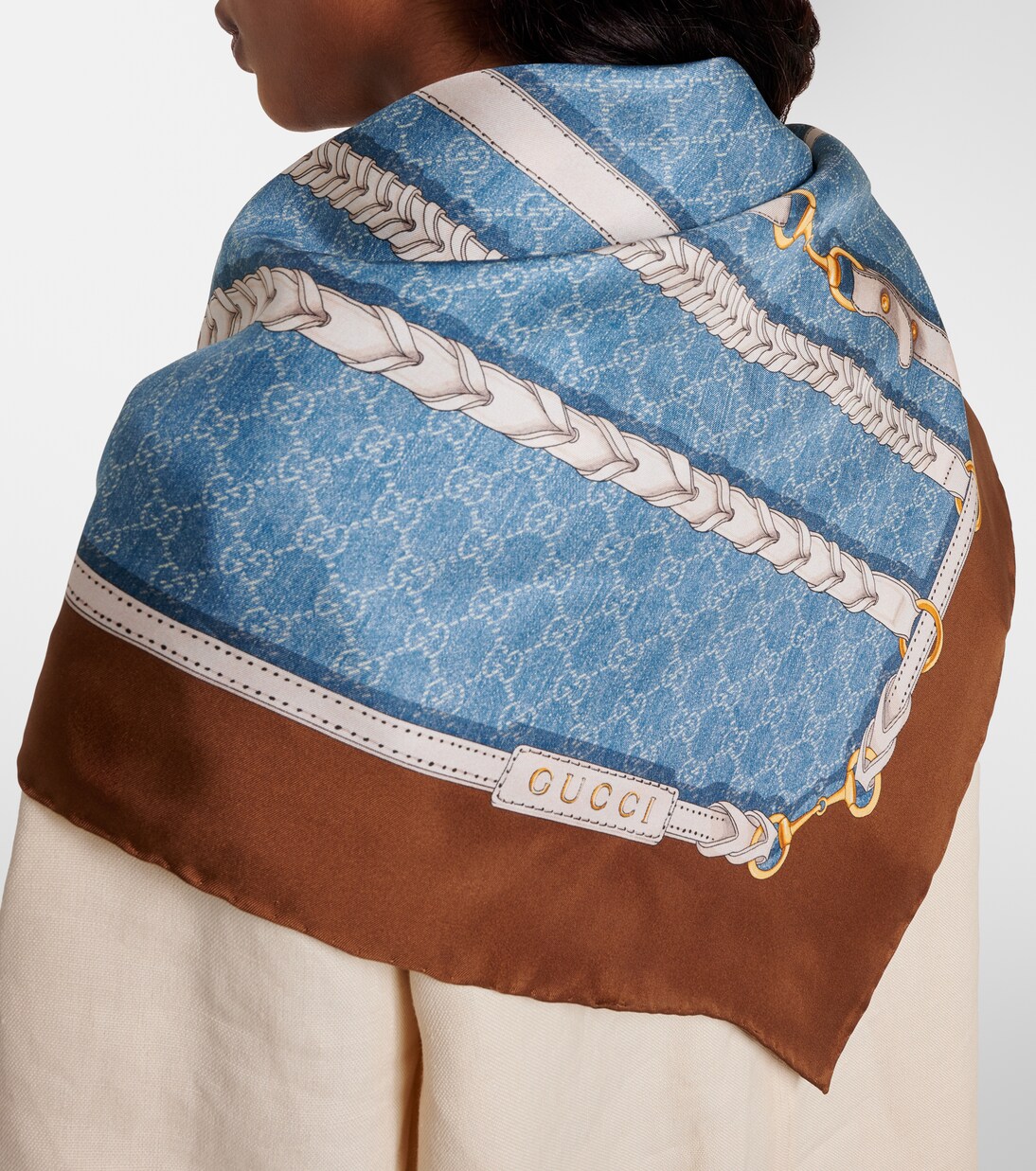 Horsebit silk twill scarf | Gucci