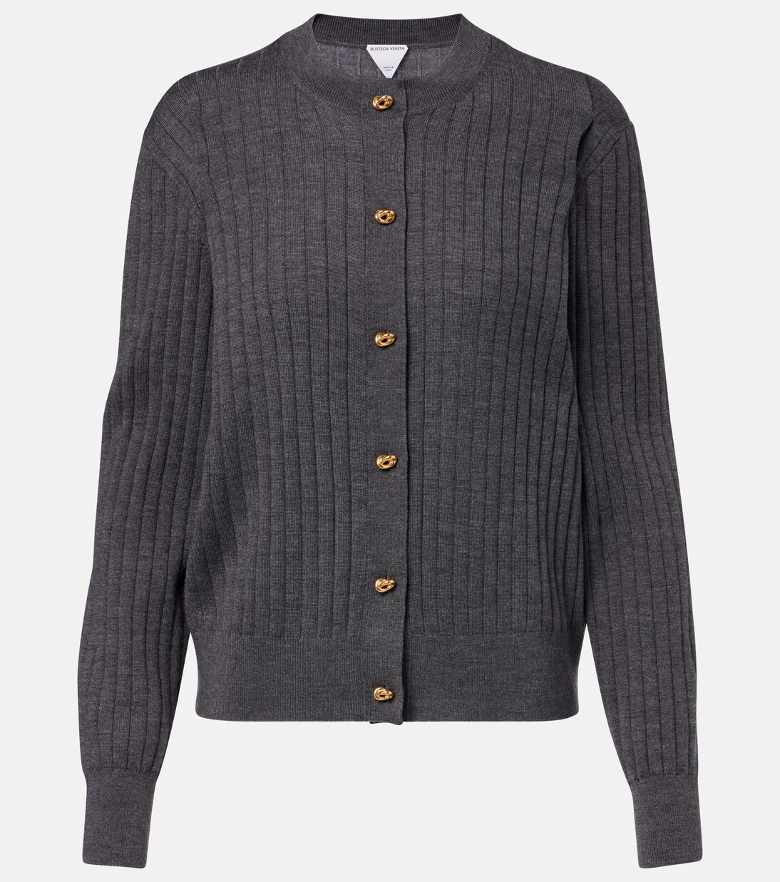 Knot ribbed-knit wool cardigan | Bottega Veneta