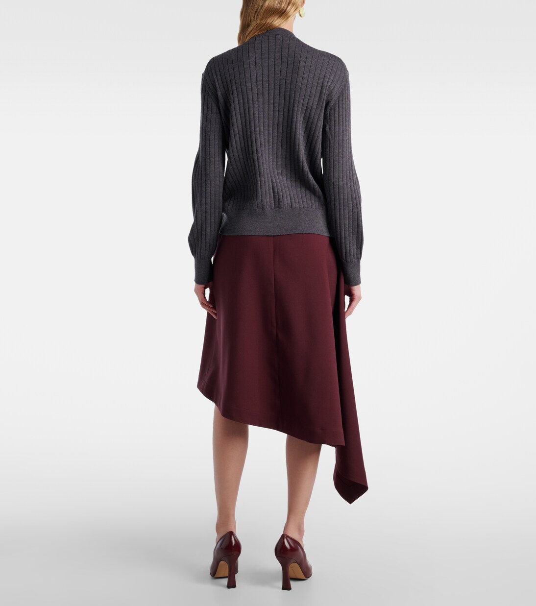 Knot ribbed-knit wool cardigan | Bottega Veneta