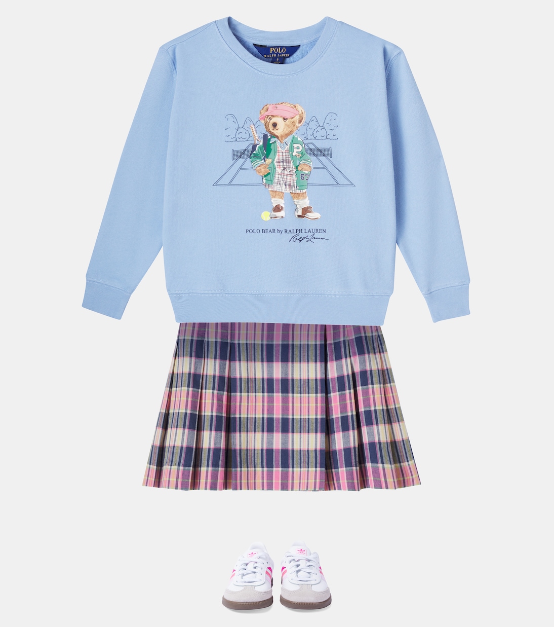 Falda de algodón plisada a cuadros | Polo Ralph Lauren Kids