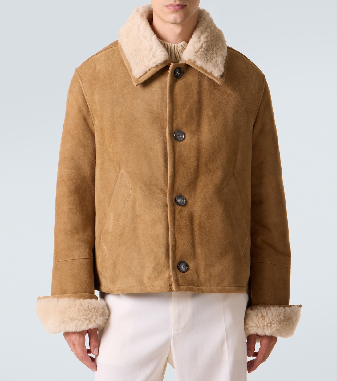 Shearling-lined suede jacket | Ami Paris