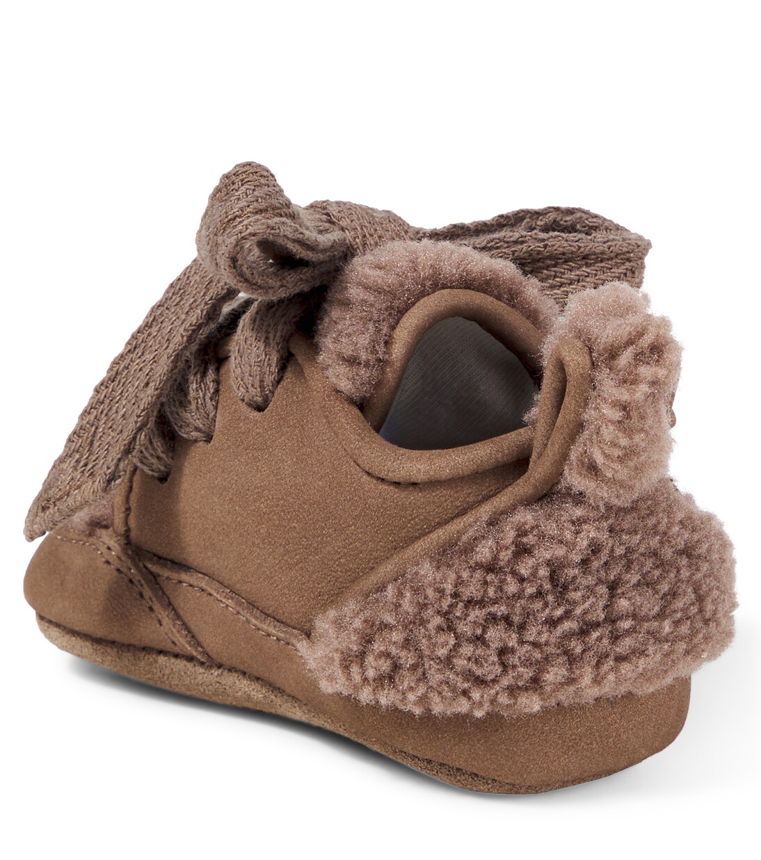 Baby Semmi teddy-trimmed leather sneakers | Donsje