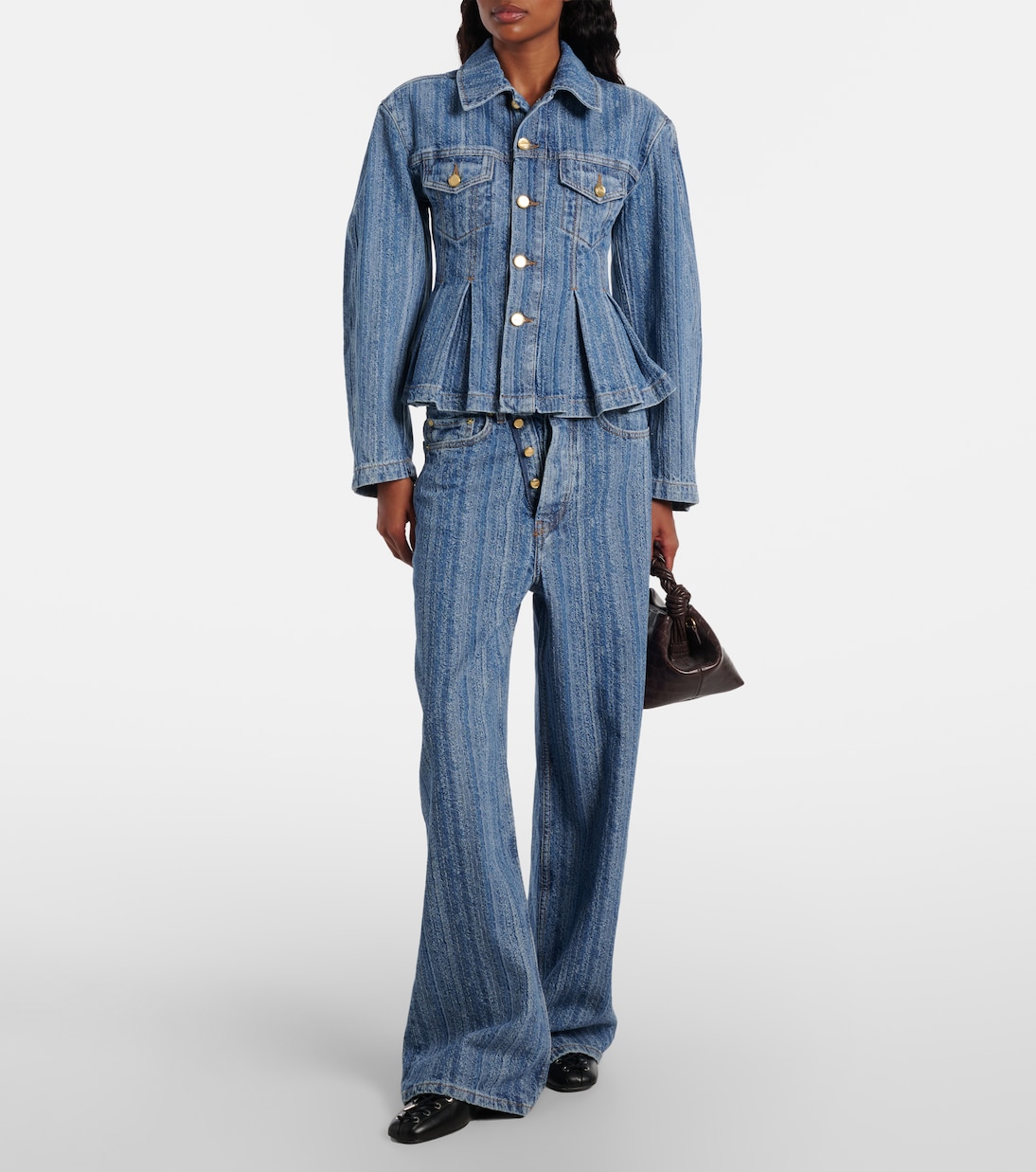 Peplum denim jacket | Ganni