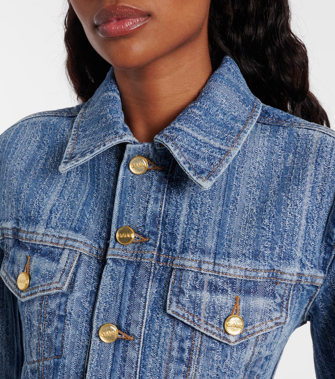 Peplum denim jacket | Ganni