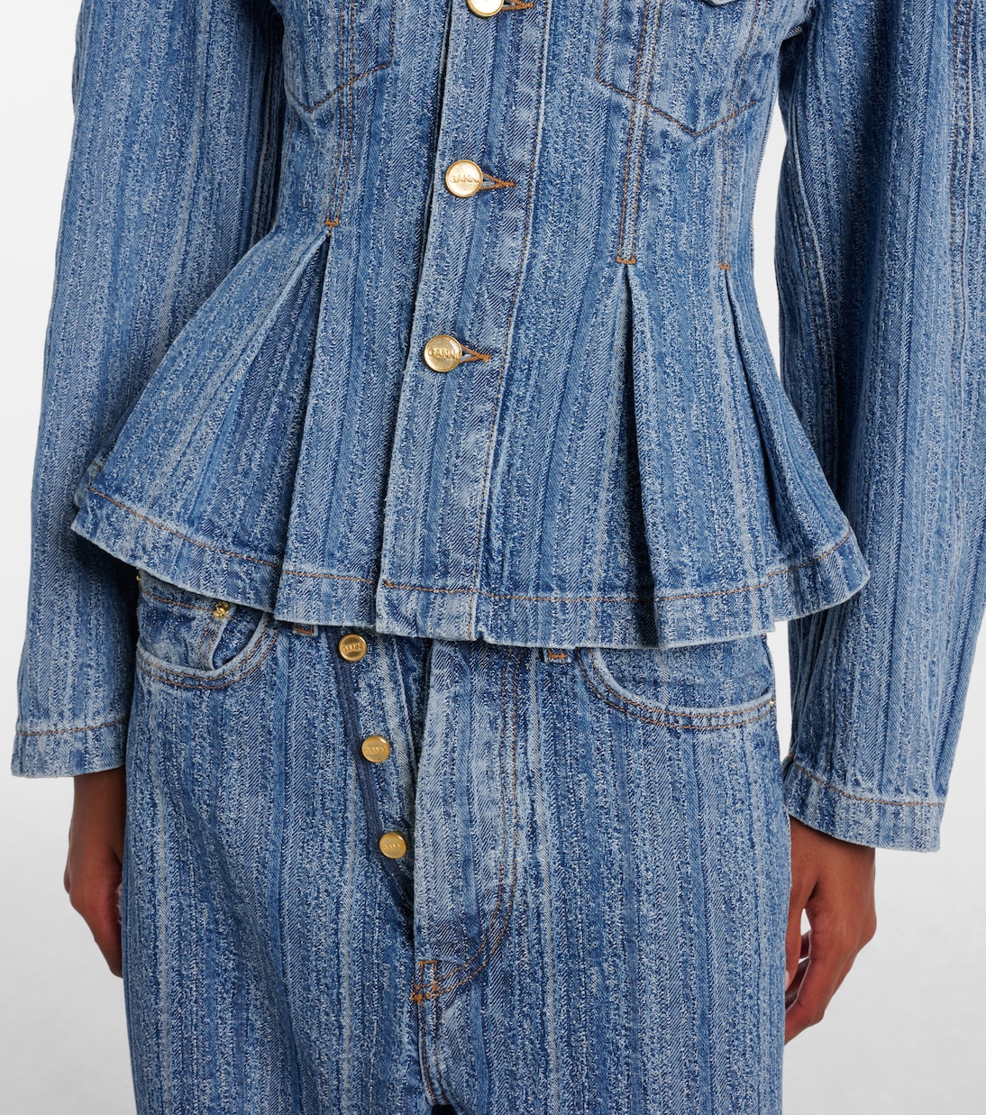 Peplum denim jacket | Ganni