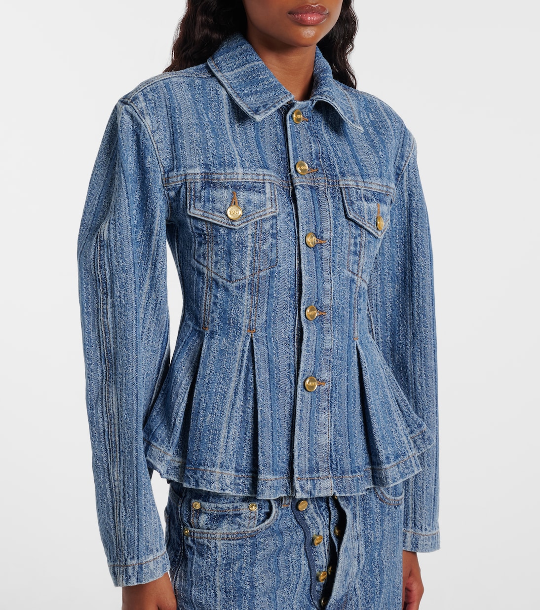 Peplum denim jacket | Ganni