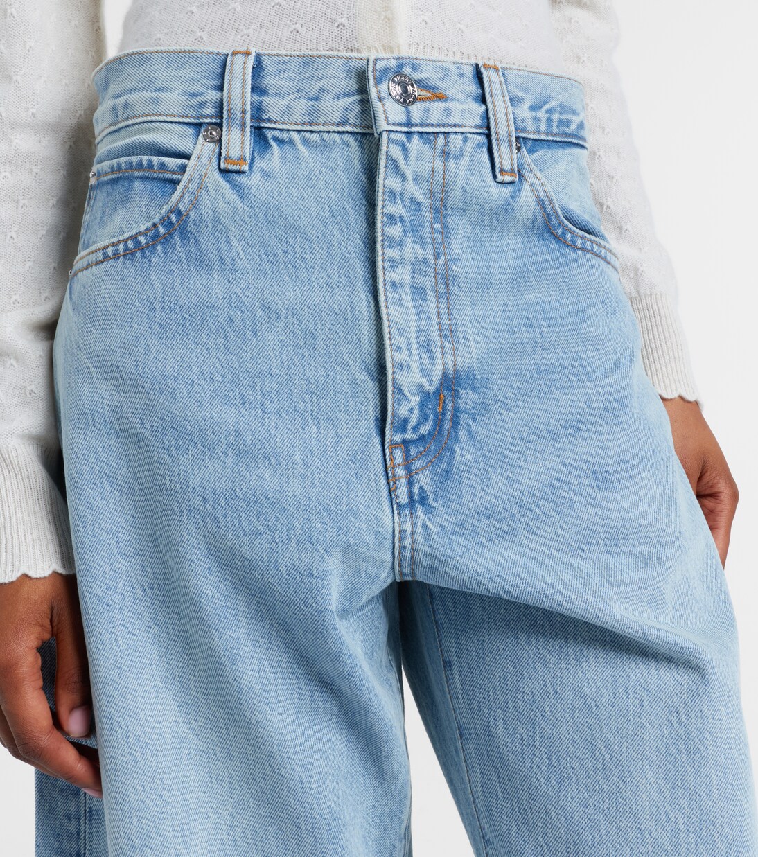 High-Rise Barrel Jeans Bubble Crop | Frame