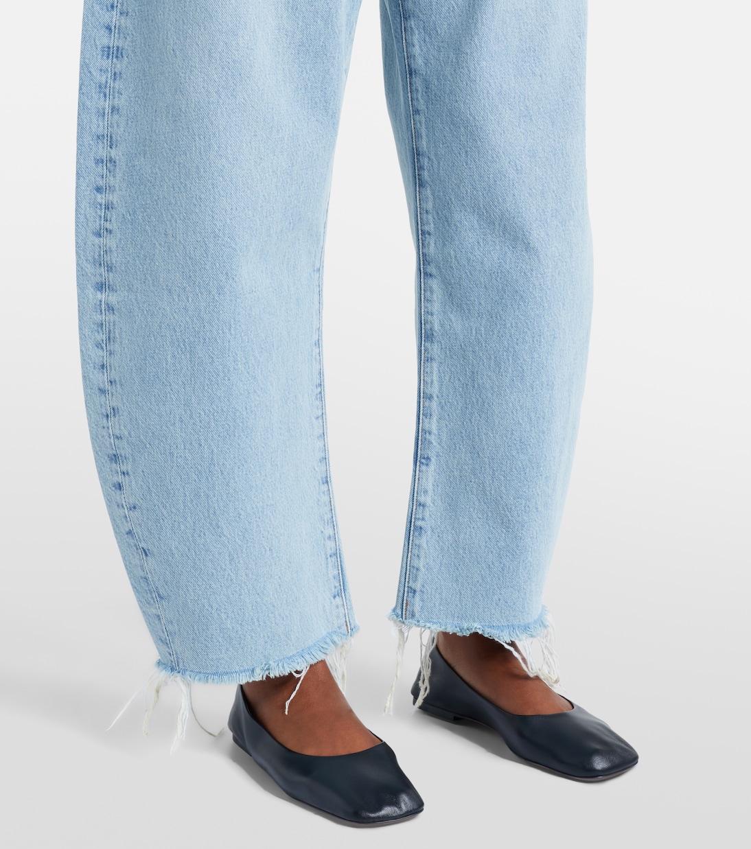 High-Rise Barrel Jeans Bubble Crop | Frame