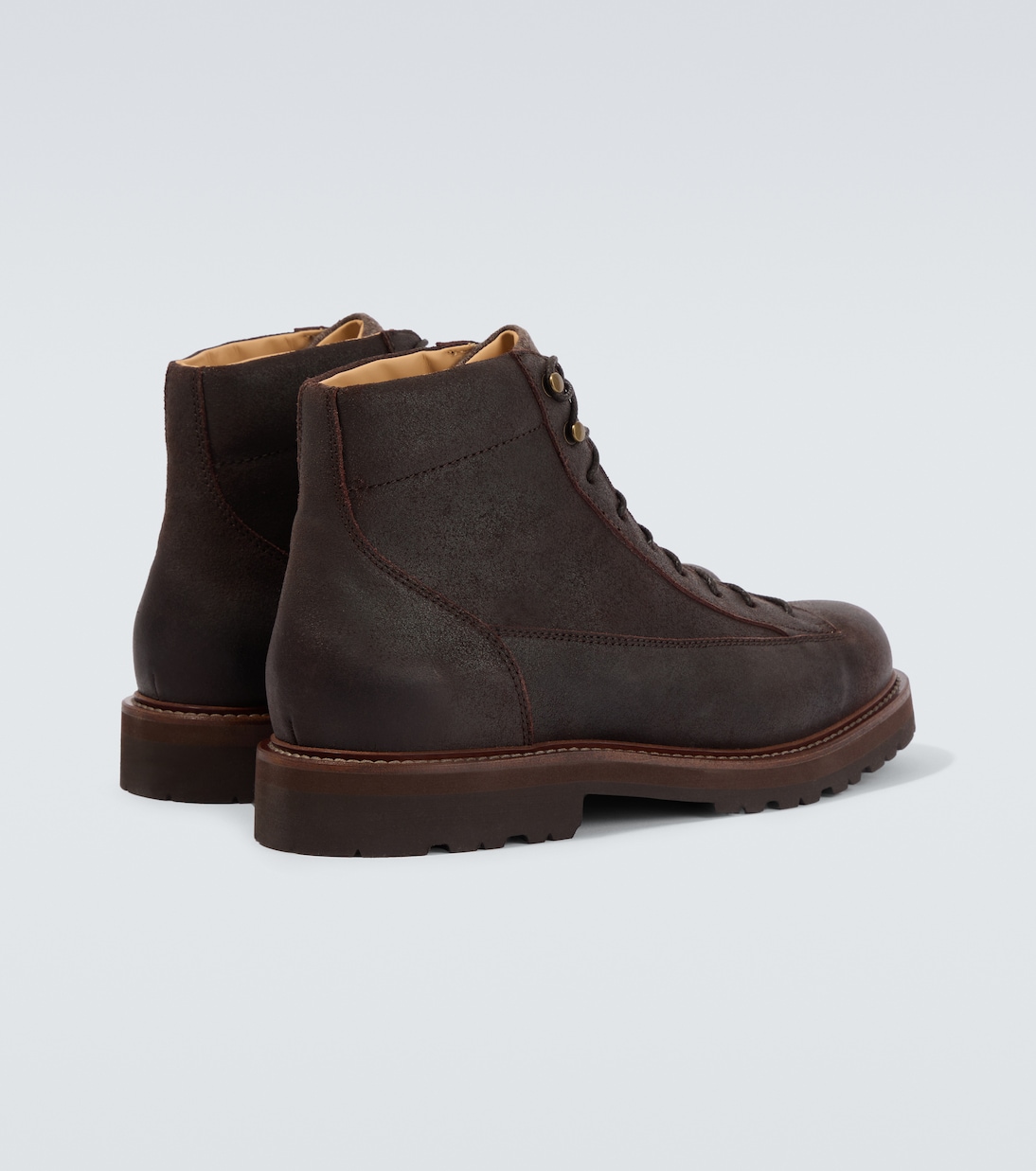 Leather lace-up boots | Brunello Cucinelli