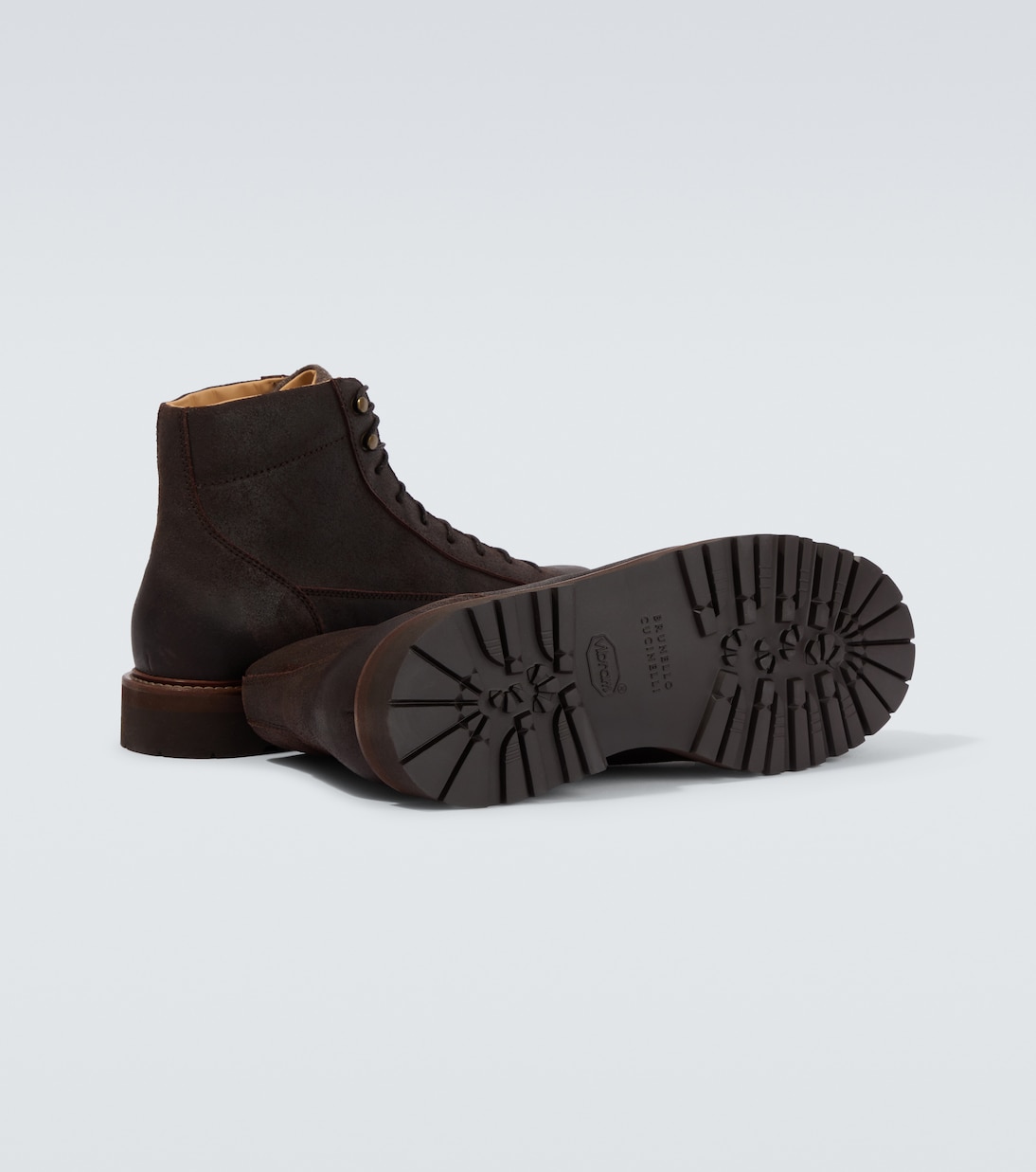 Leather lace-up boots | Brunello Cucinelli