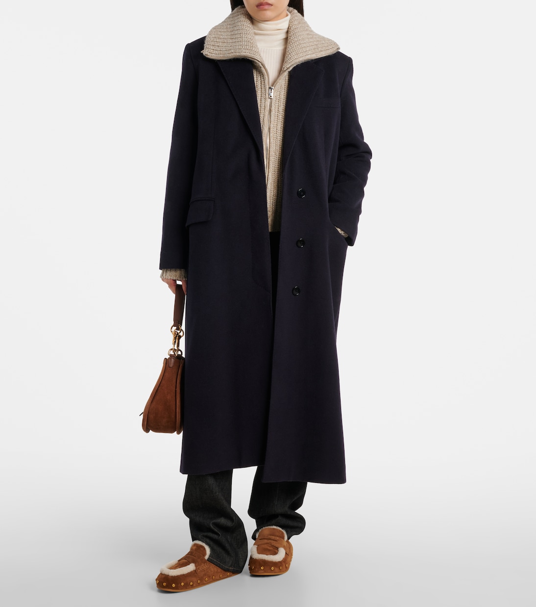 Fenix shearling-lined suede mules | Veronica Beard