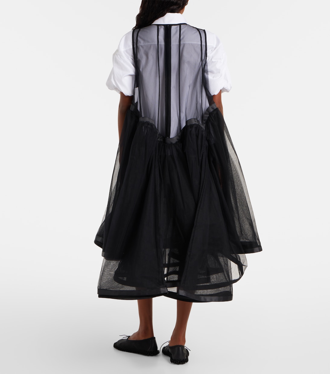 Robe midi en tulle | Noir Kei Ninomiya