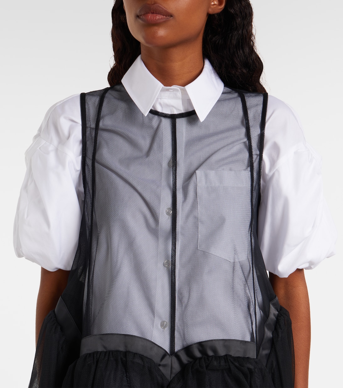 Robe midi en tulle | Noir Kei Ninomiya