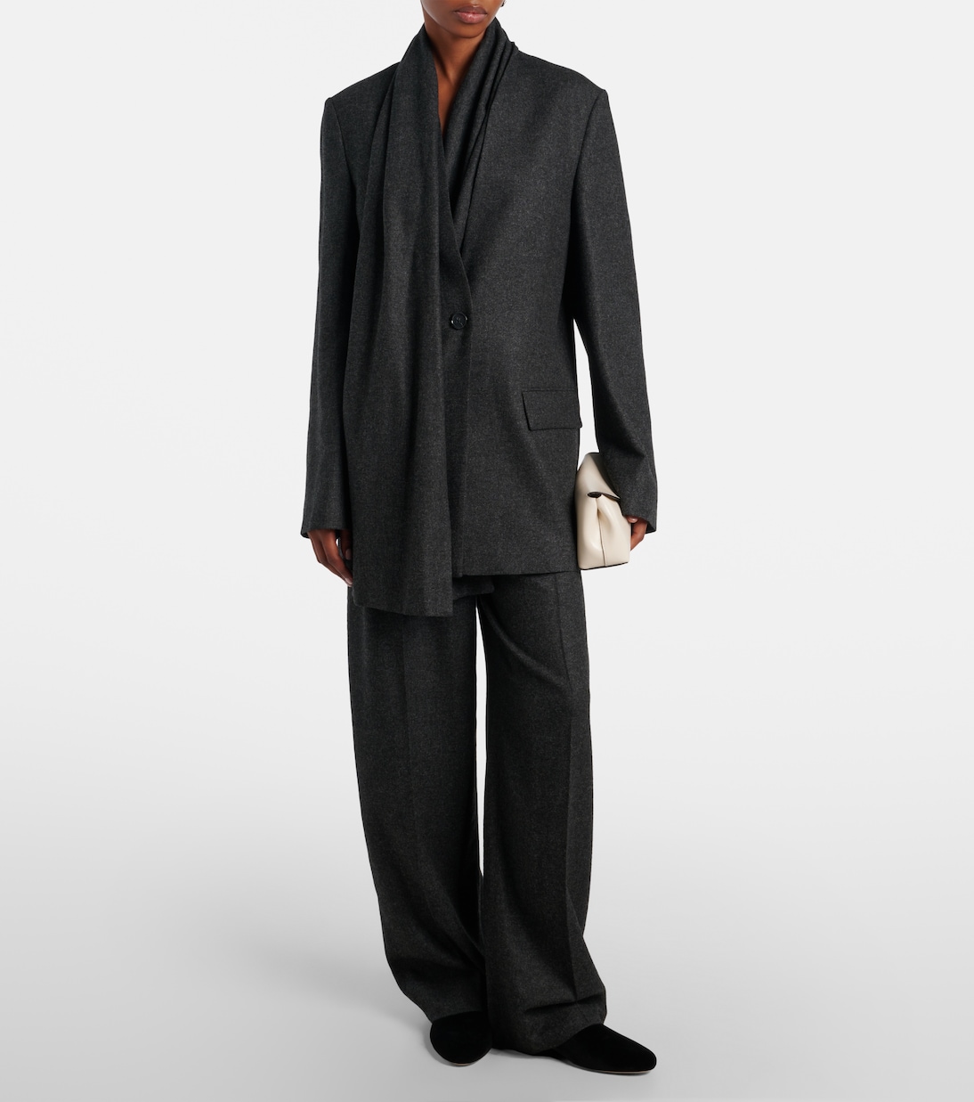 Weite High-Rise-Hose aus Flanell | Toteme