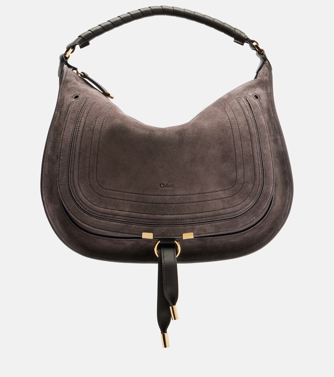 Marcie leather-trimmed suede shoulder bag | Chloé