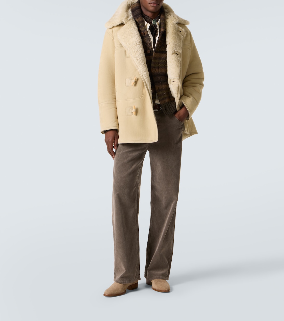 Shearling-lined suede coat | RRL