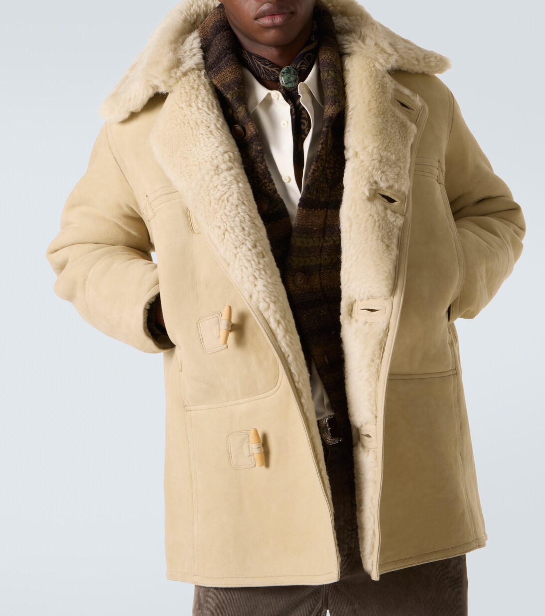 Shearling-lined suede coat | RRL