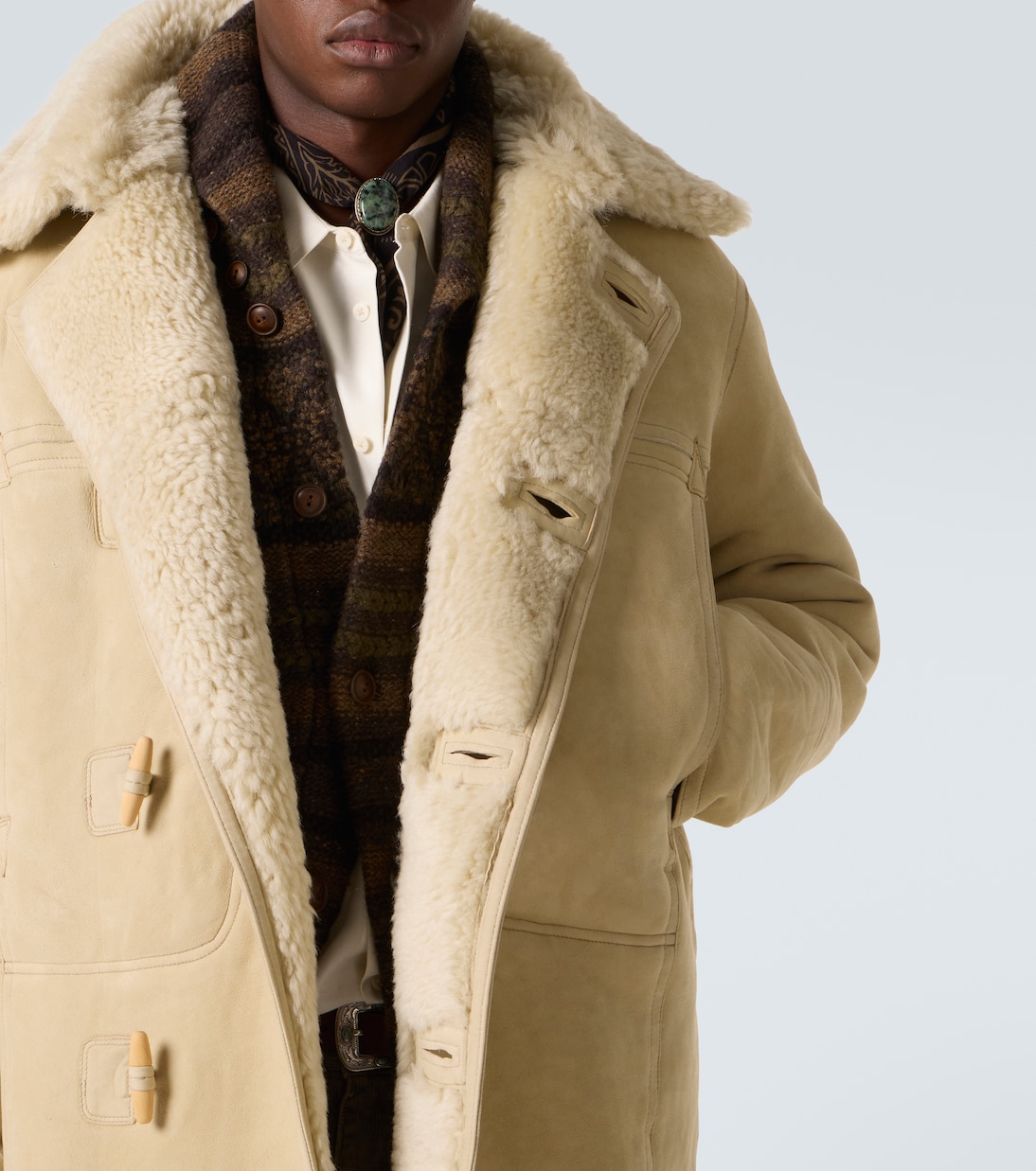 Shearling-lined suede coat | RRL