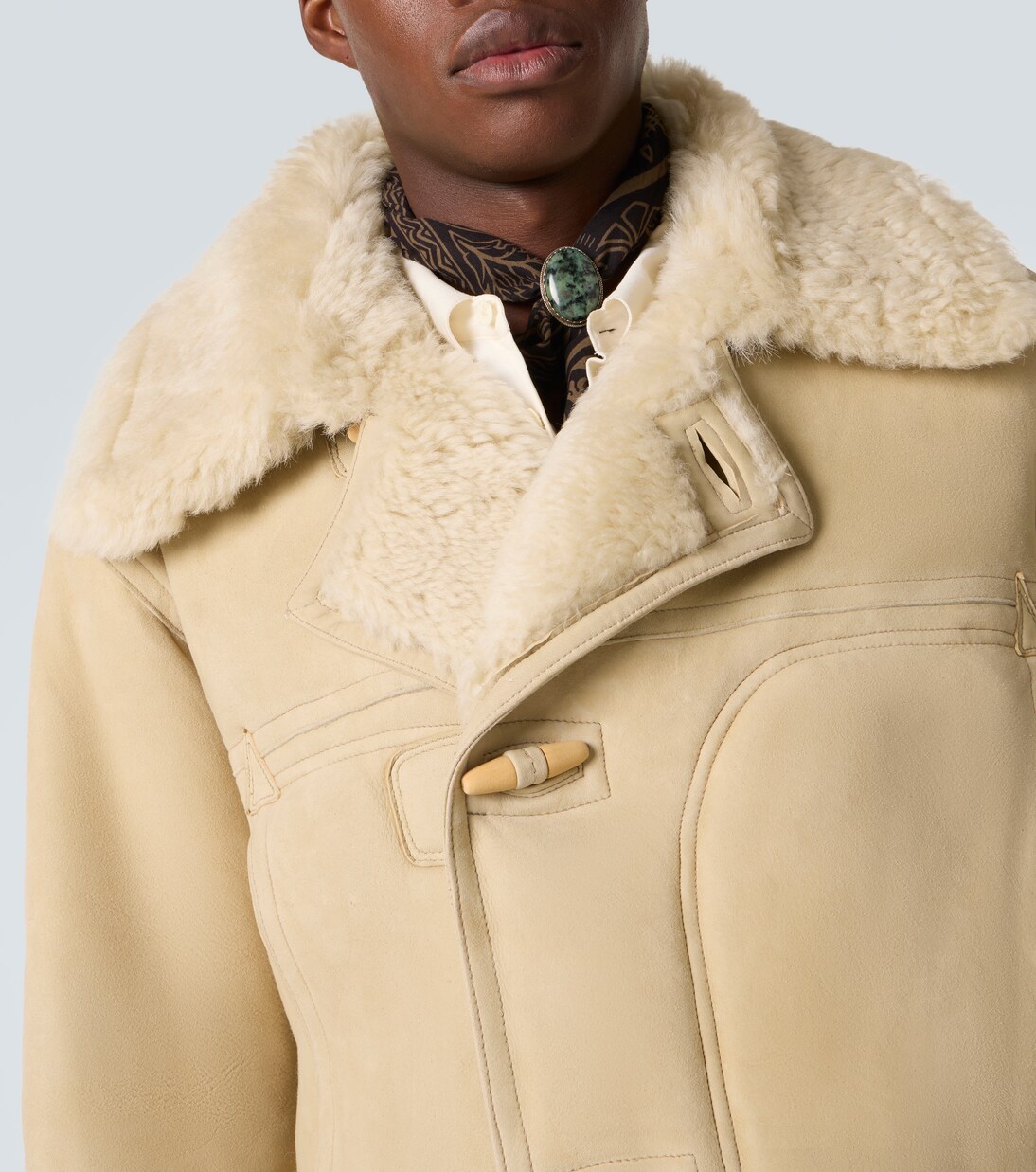 Shearling-lined suede coat | RRL