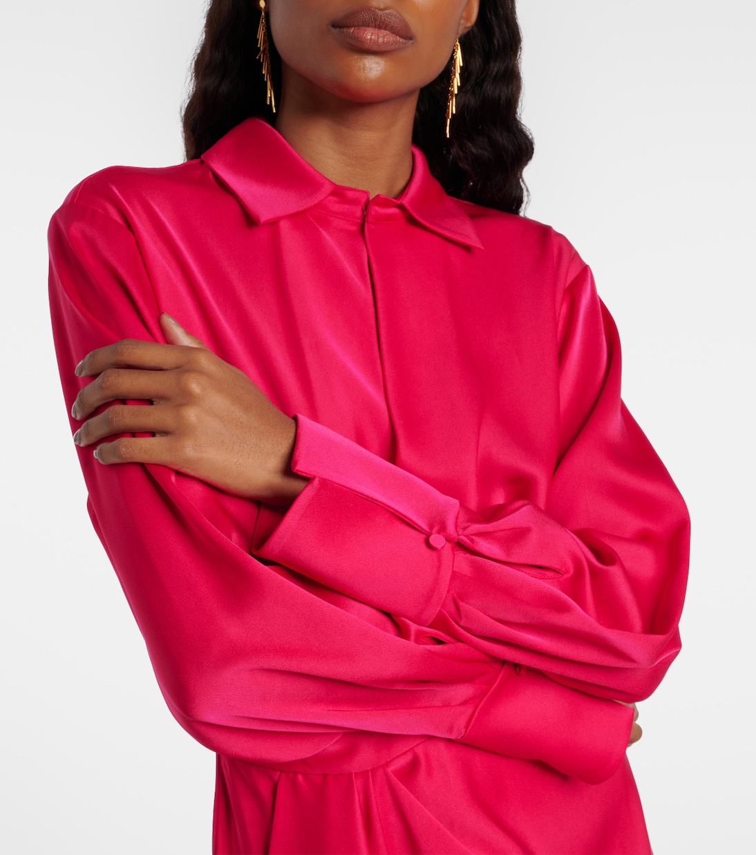 Talit draped satin wrap dress | Simkhai