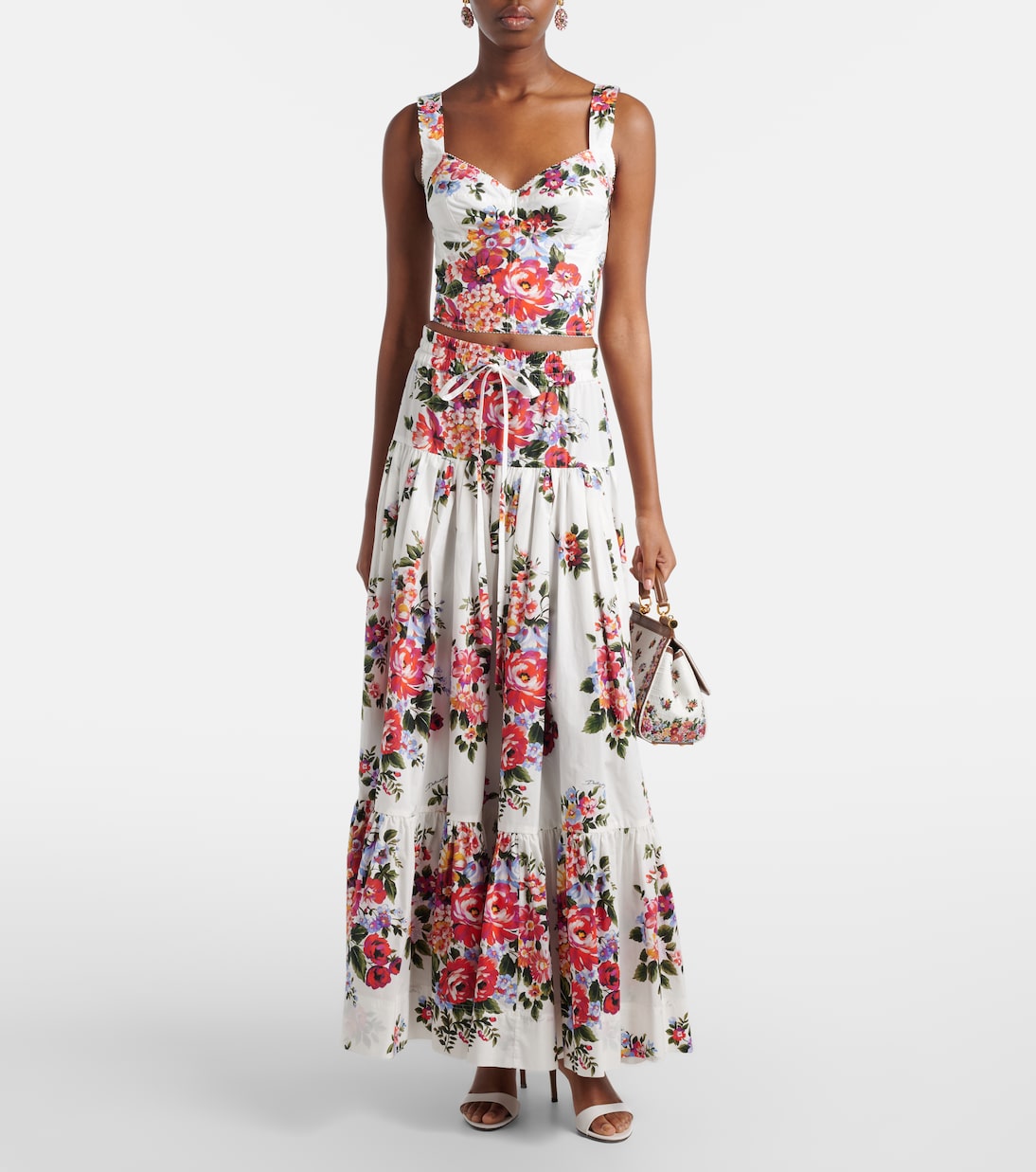 Floral cotton poplin maxi skirt | Dolce&Gabbana