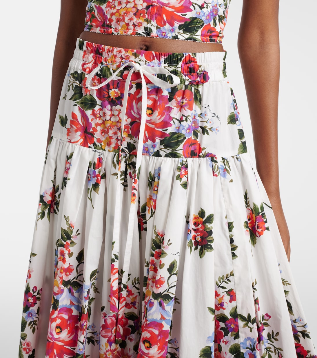 Floral cotton poplin maxi skirt | Dolce&Gabbana