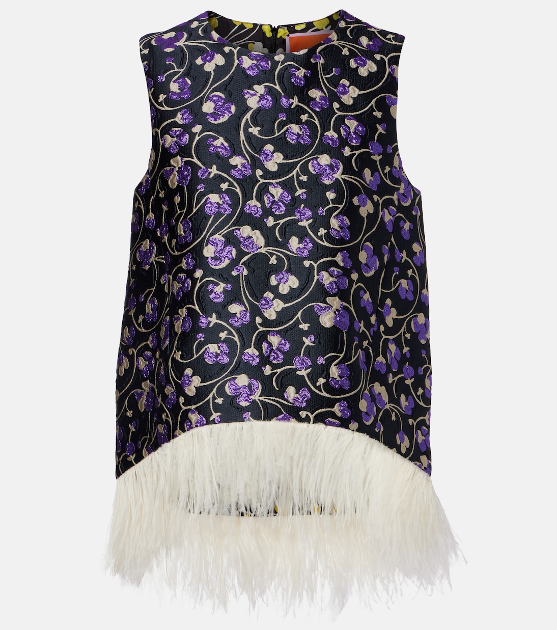 Top La Scala aus Jacquard mit Federn | La DoubleJ