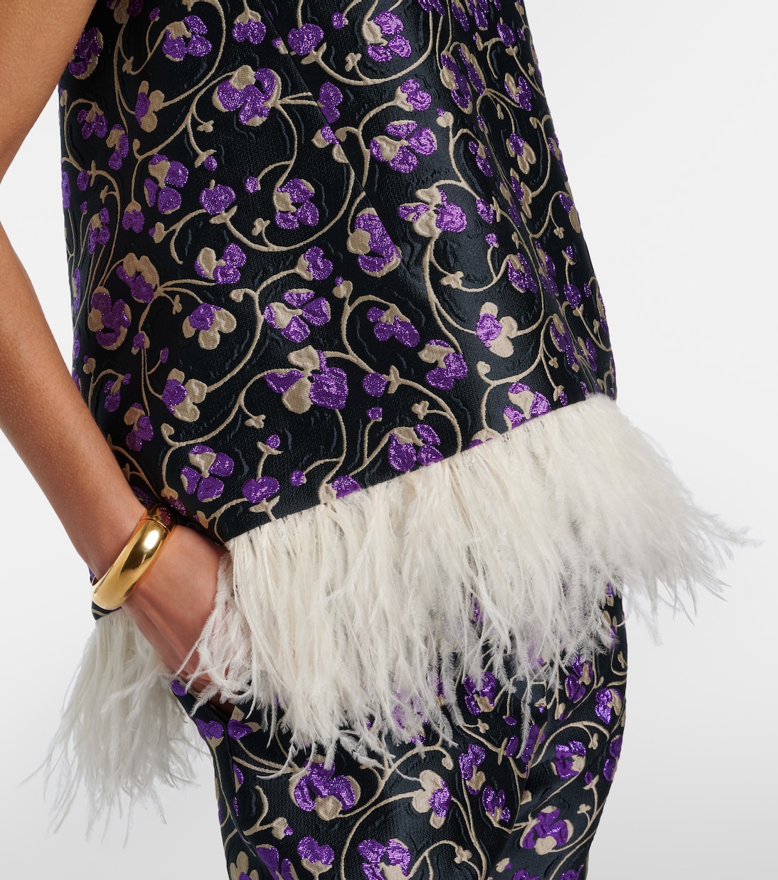 Top La Scala aus Jacquard mit Federn | La DoubleJ