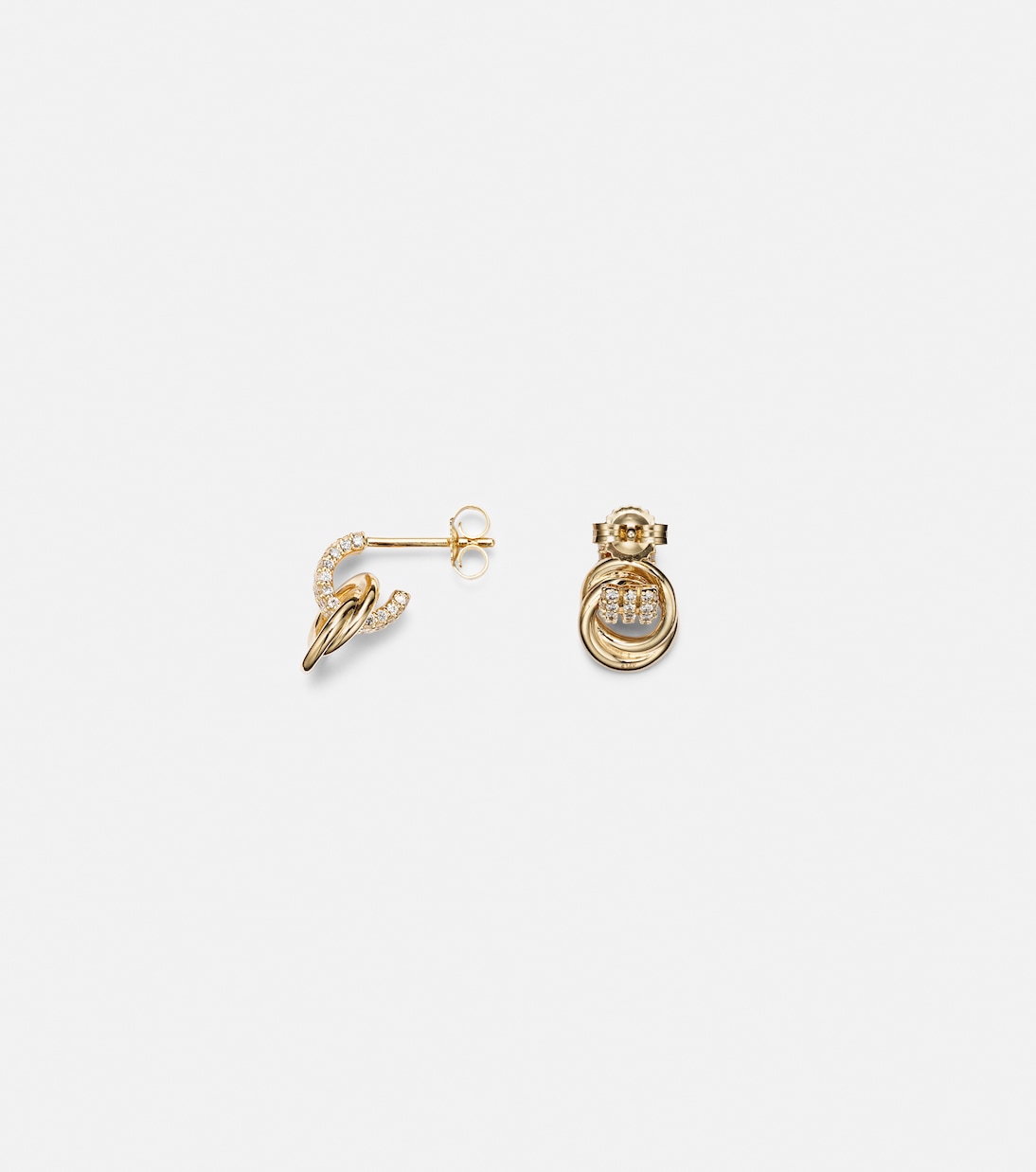 Forme Knot 14kt gold earrings with diamonds | Stone and Strand