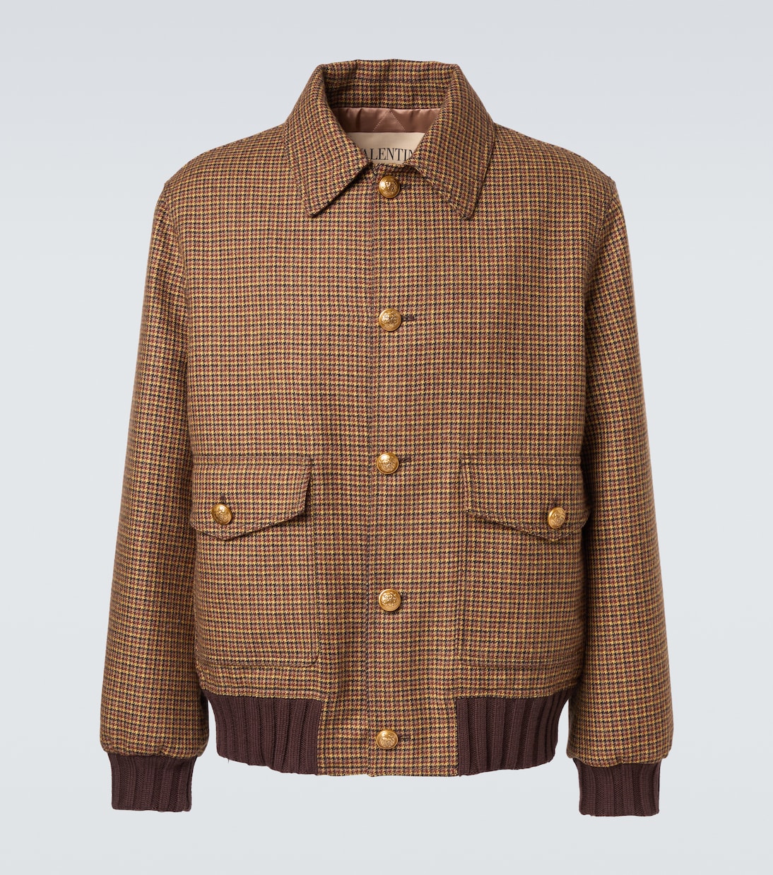 Houndstooth virgin wool bomber jacket | Valentino