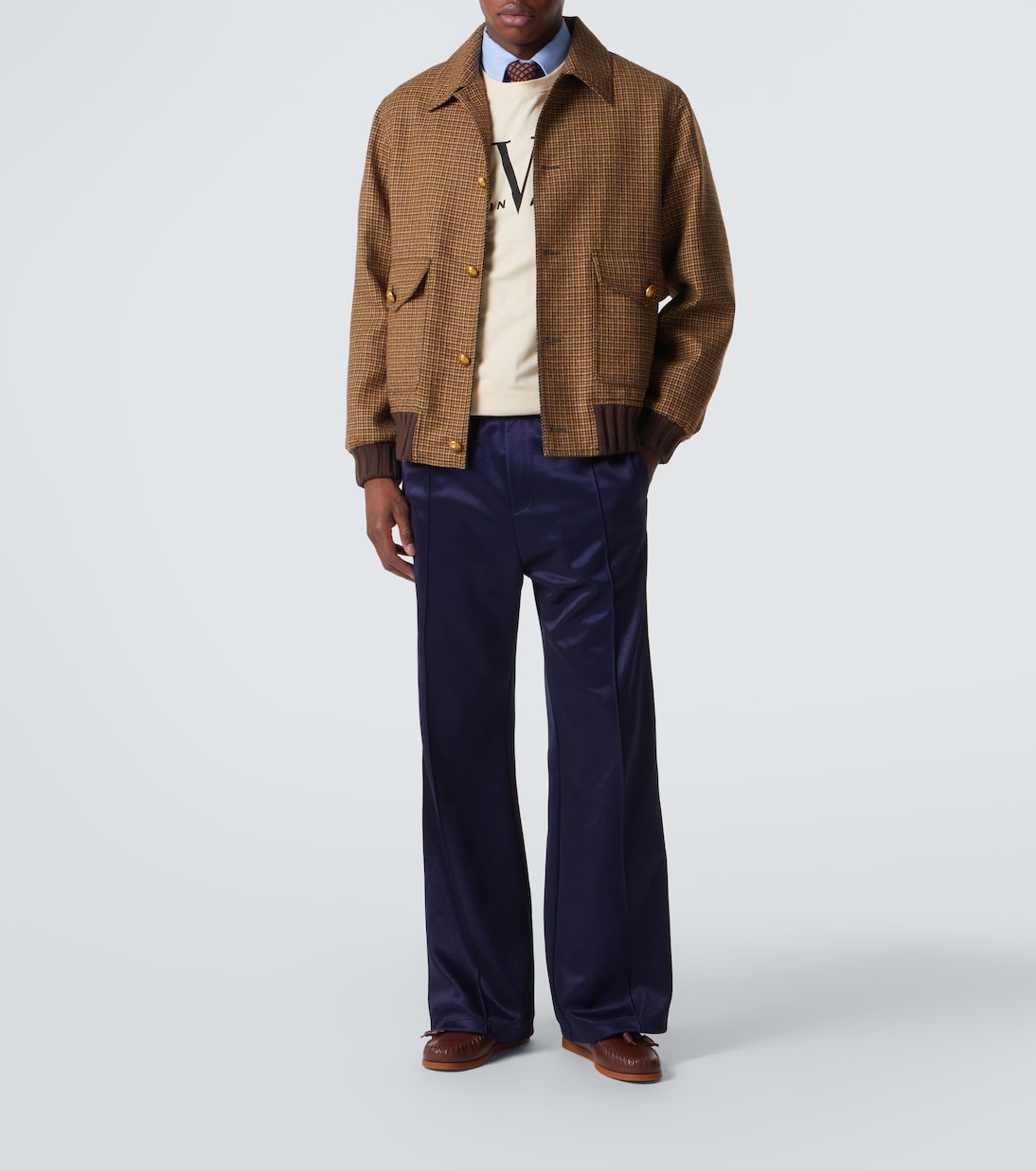 Houndstooth virgin wool bomber jacket | Valentino