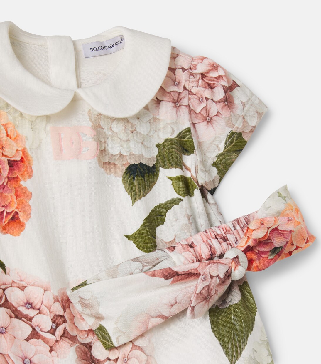 Floral cotton bodysuit and headband set | Dolce&Gabbana Kids