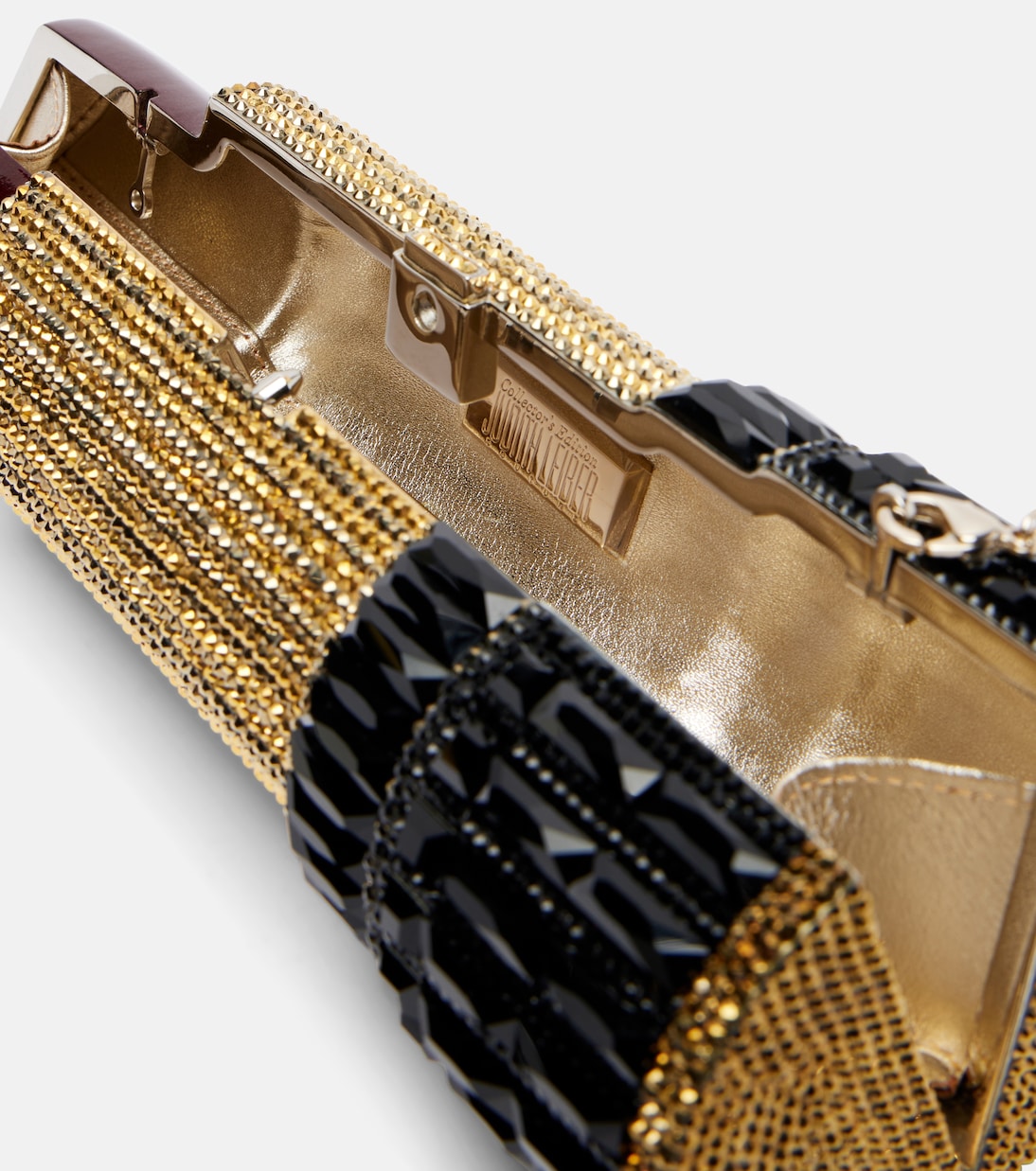 Lipstick Burgundy Glitter clutch | Judith Leiber Couture