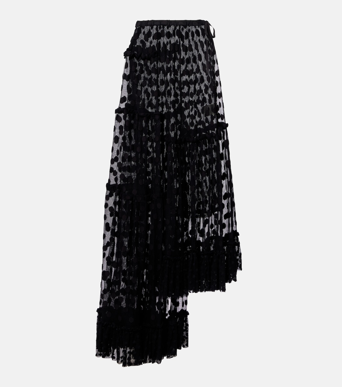 Polka-dot asymmetric cotton-blend maxi skirt | Dries Van Noten
