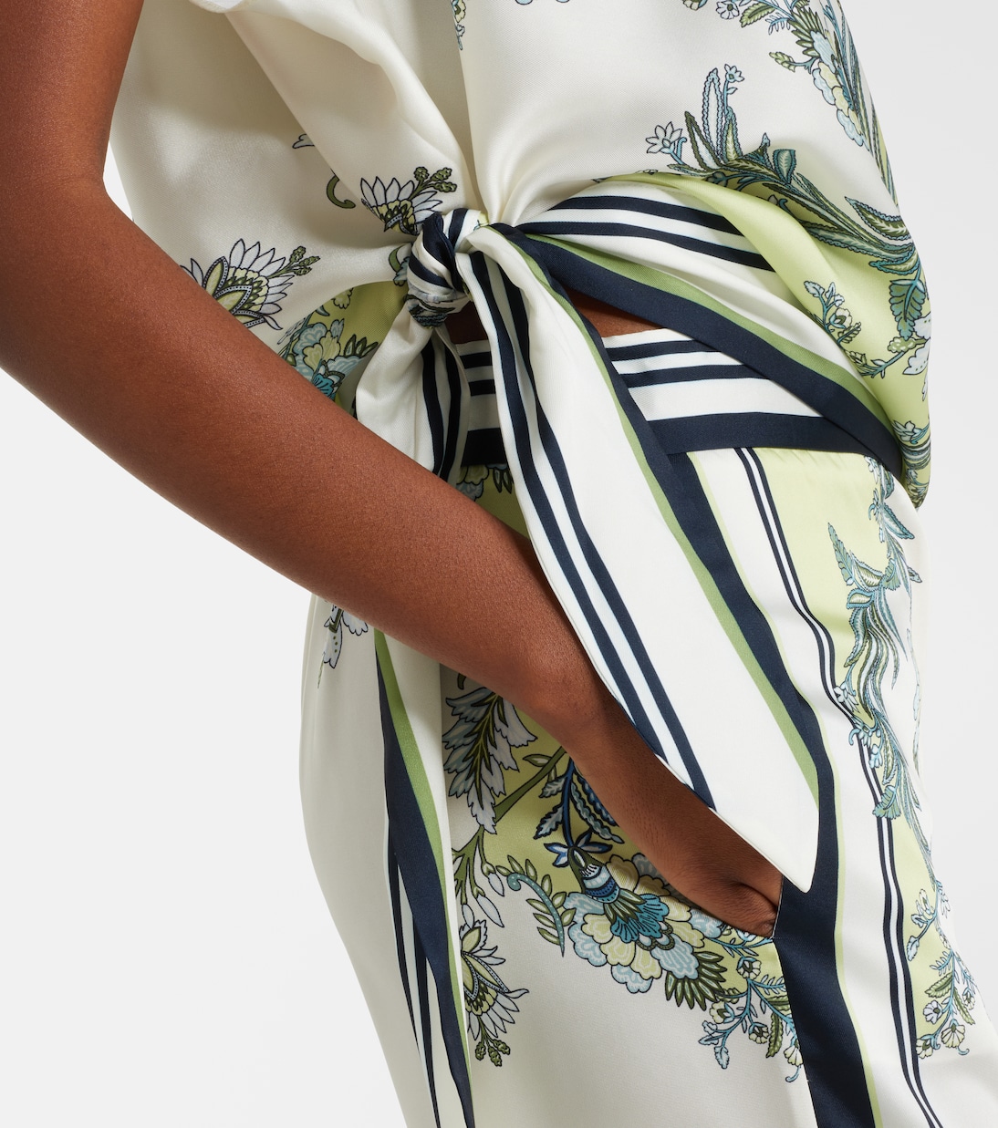 Tari floral one-shoulder twill top | Veronica Beard