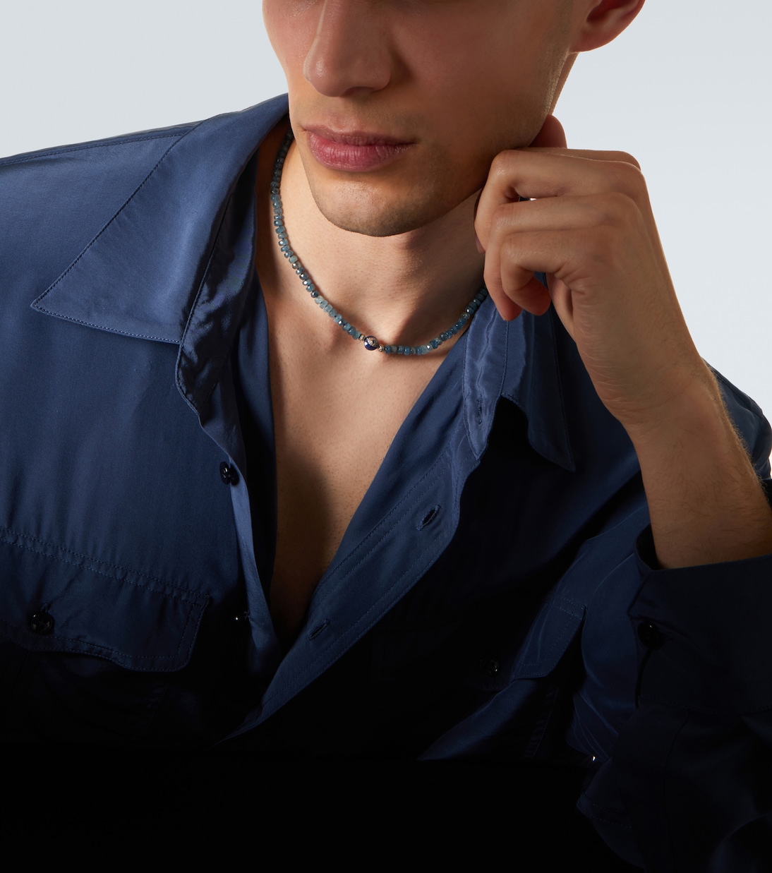 Sterling silver (925) beaded necklace with gemstones | Ileana Makri