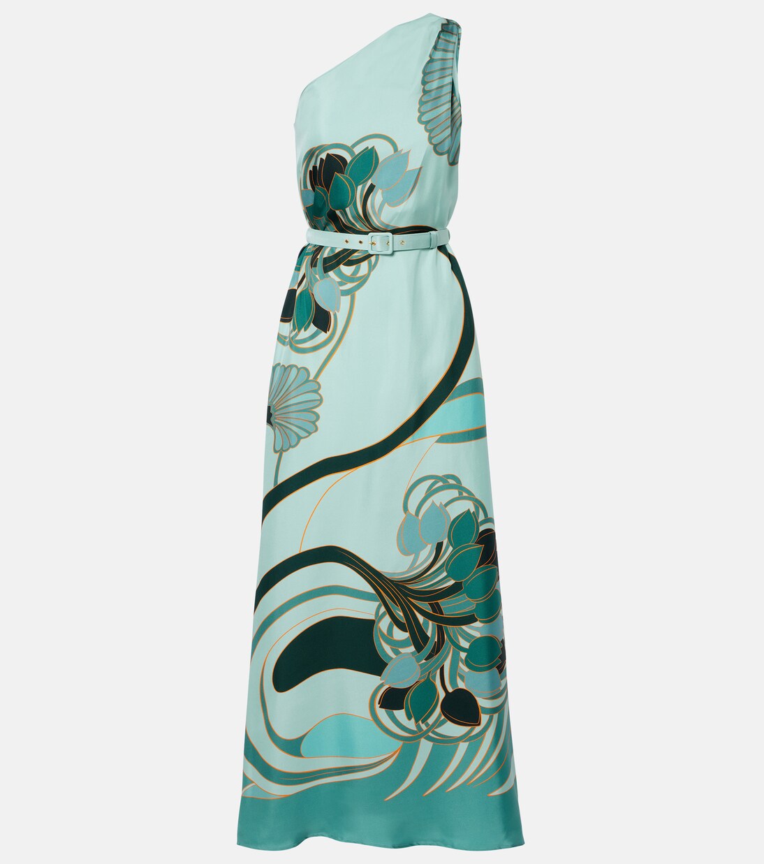 Abito lungo Roy in seta con stampa | La DoubleJ