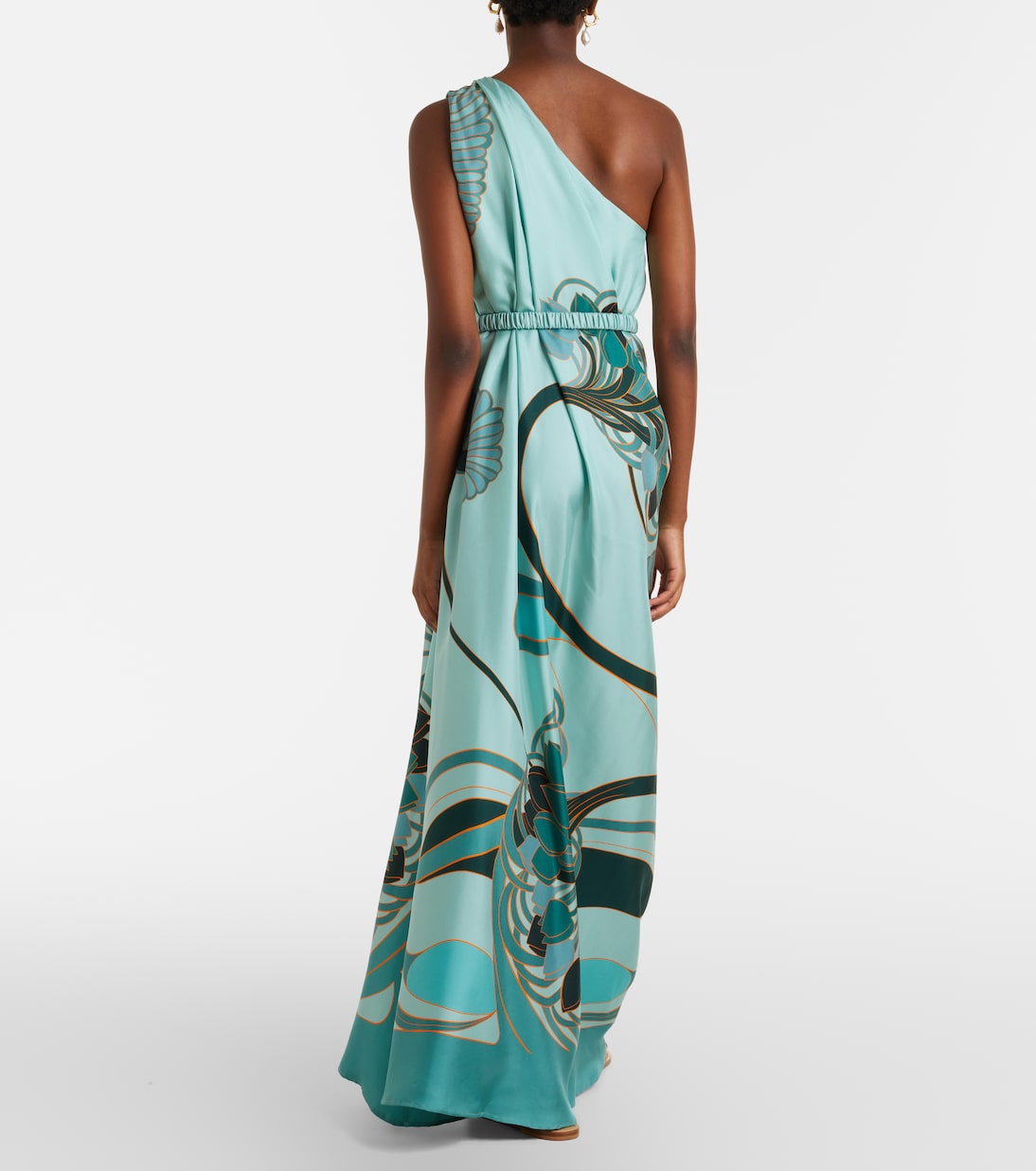 Abito lungo Roy in seta con stampa | La DoubleJ
