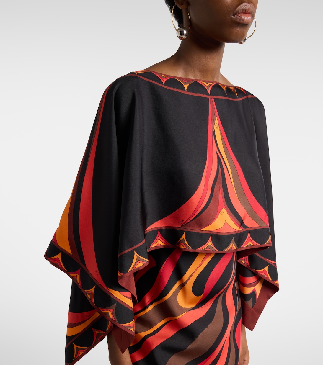 Marmo and Fari caped silk twill gown | Pucci