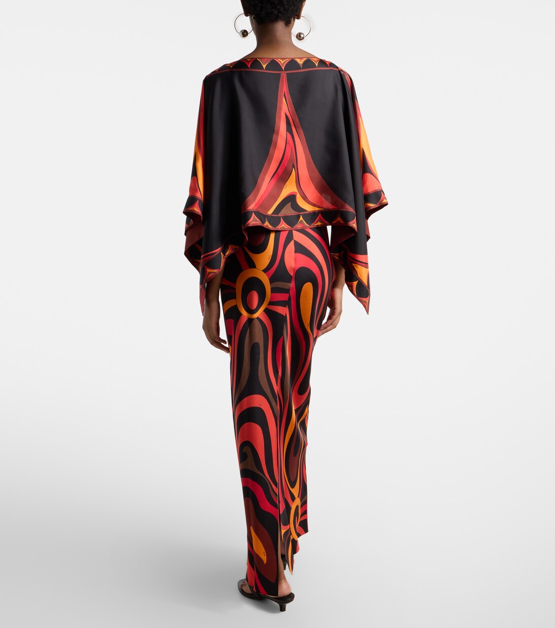 Marmo and Fari caped silk twill gown | Pucci