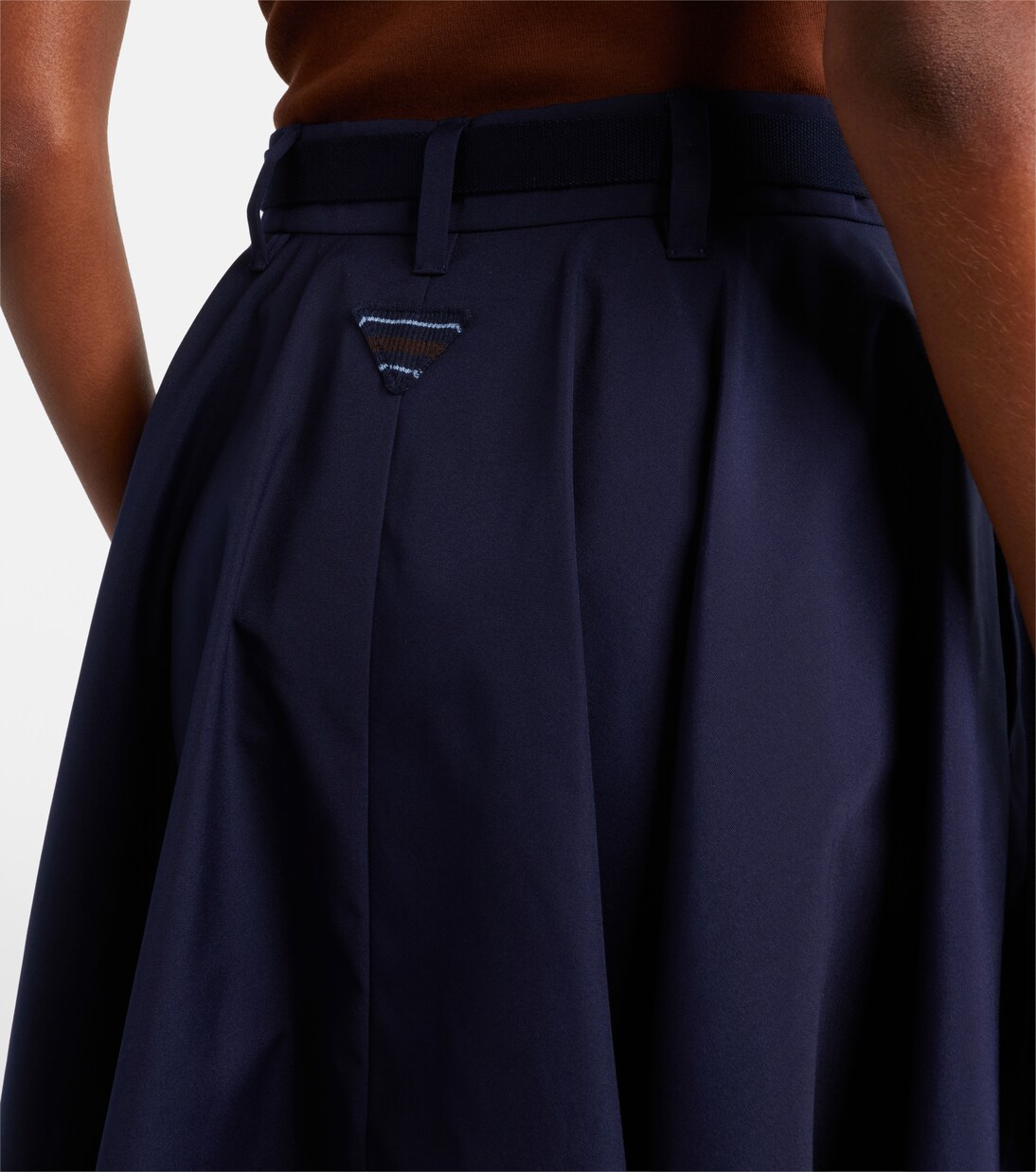 Belted poplin midi skirt | Prada