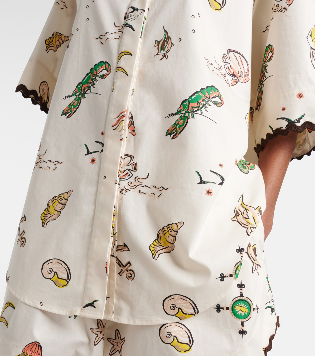 Camisa oversized de algodón estampada | Alémais