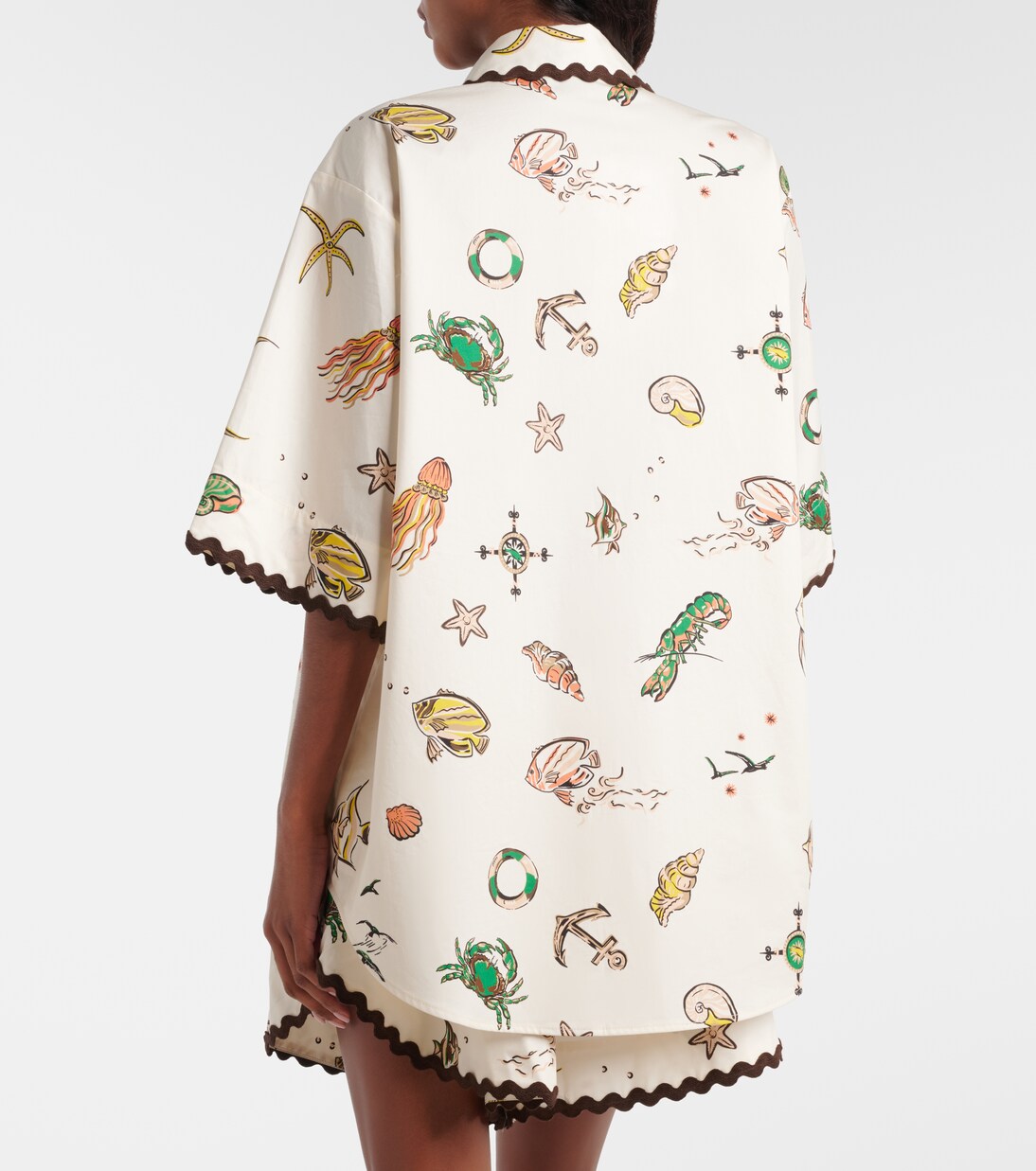 Camisa oversized de algodón estampada | Alémais