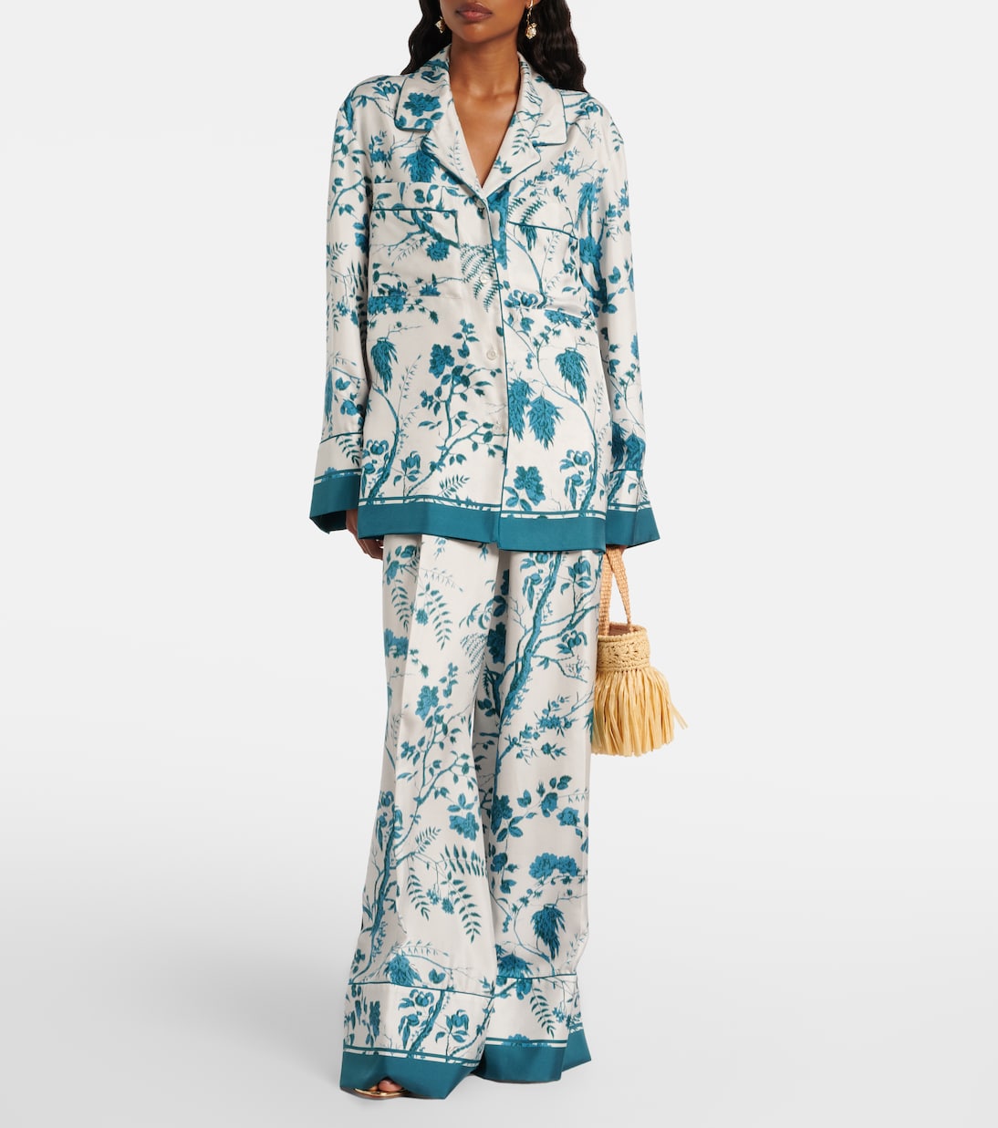 Floral silk pajama pants | Erdem