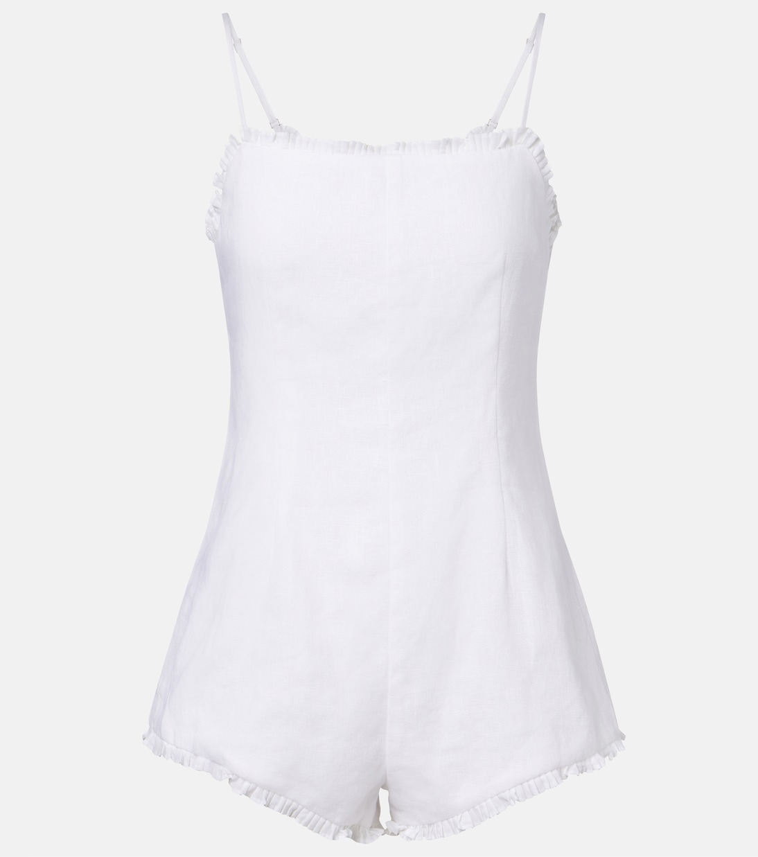 Florence ruffled linen romper  | Posse